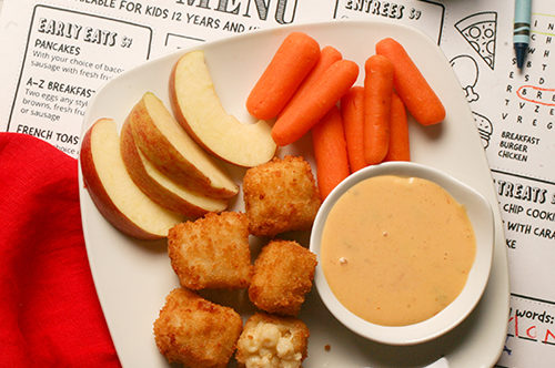 Bacon Mac & Cheese Bites Kids Meal with Cheddar Ranch Dipping Sauce