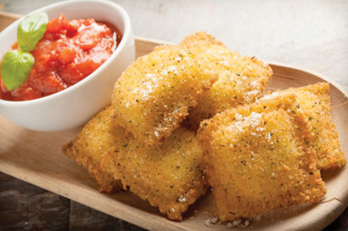 Toasted Beef Ravioli with Marinara