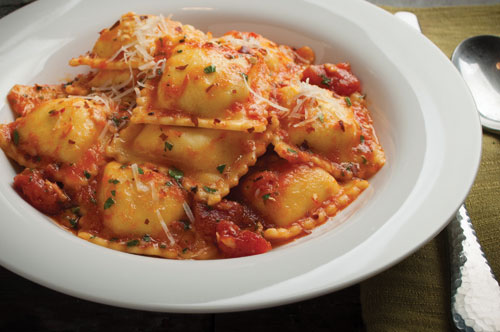 Cheese Ravioli with Arrabbiata Sauce