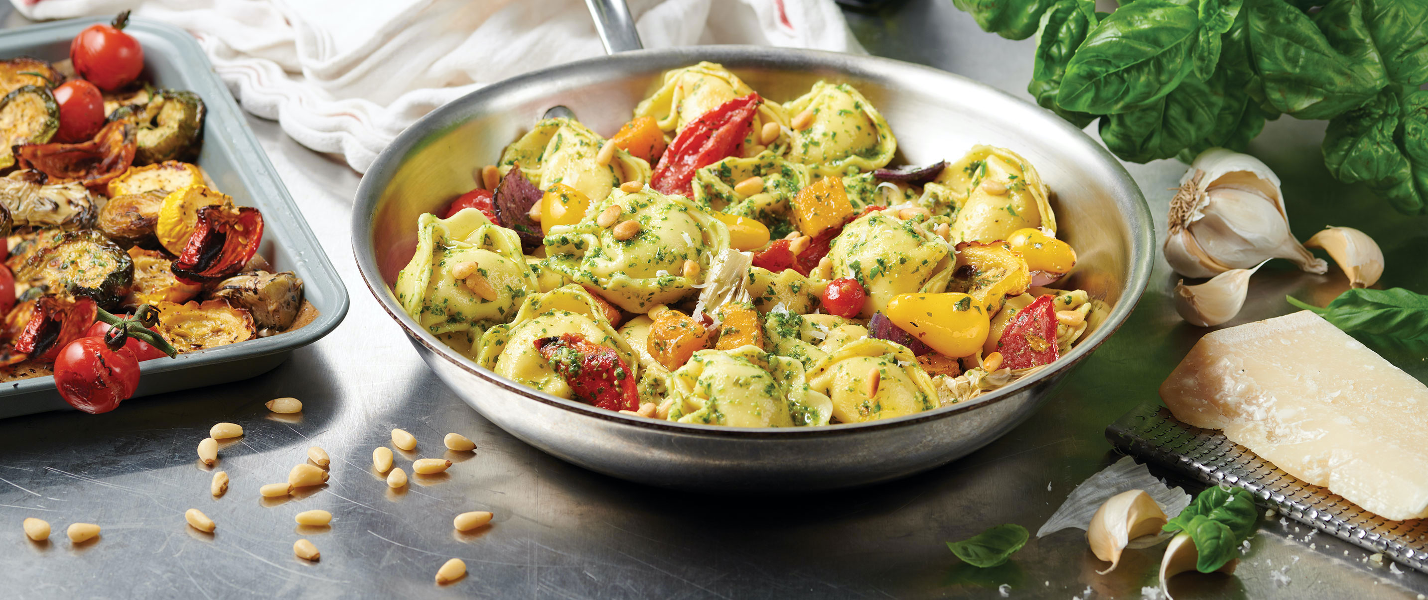 tortellini pasta with roasted vegetables