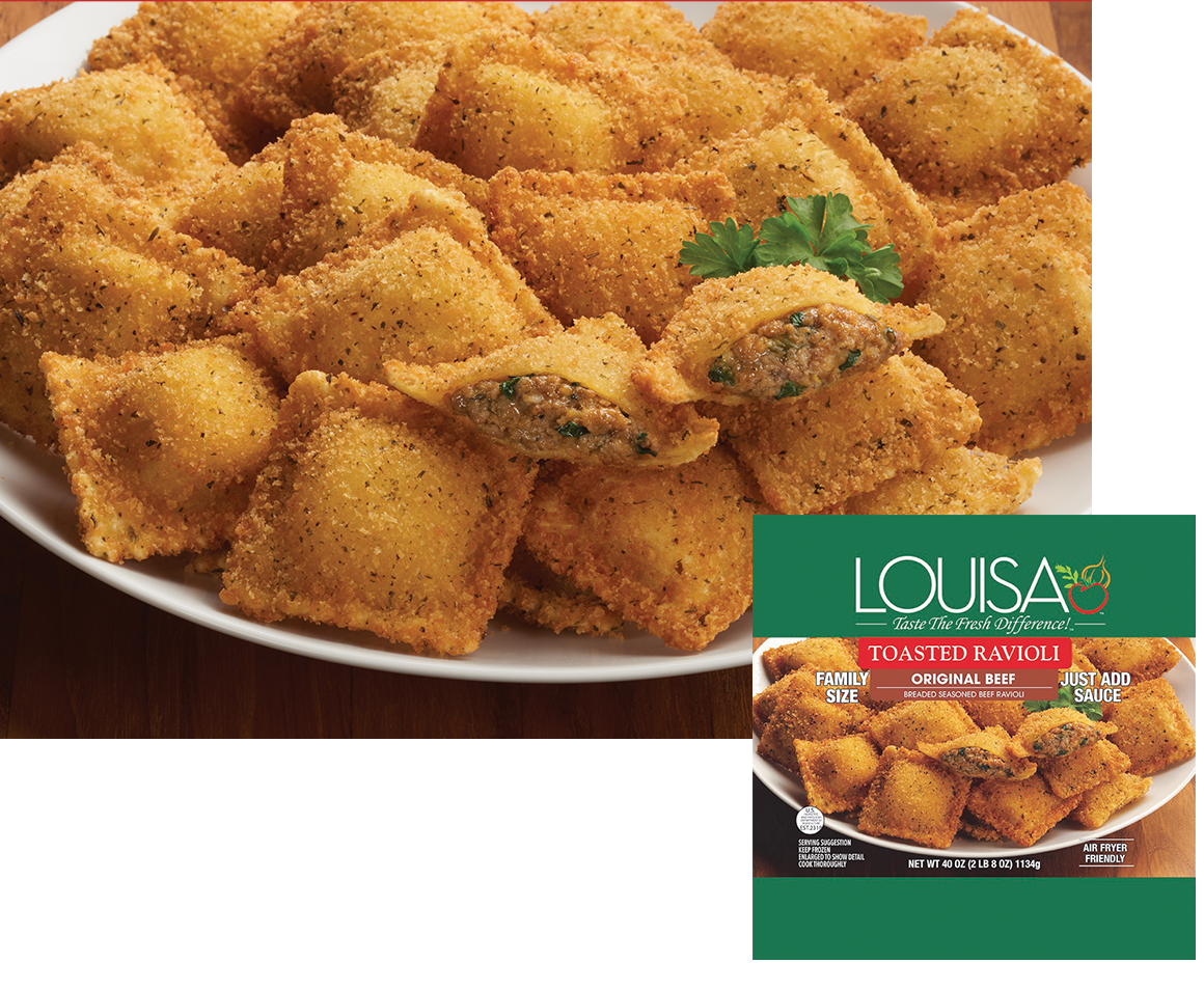 Toasted Beef Ravioli 40oz | Louisa Foods